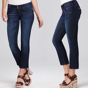 Hudson Jeans Beth Baby Boot Crop Blue Jeans, Medium Wash, Flap Pockets, Size 28